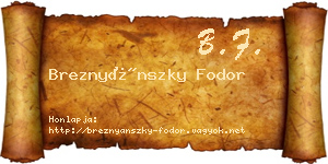 Breznyánszky Fodor névjegykártya